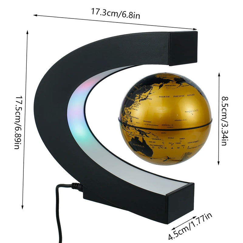 Mapa do mundo com Levitação Magnética, LED Girando Terra Flutuante Lâmpada